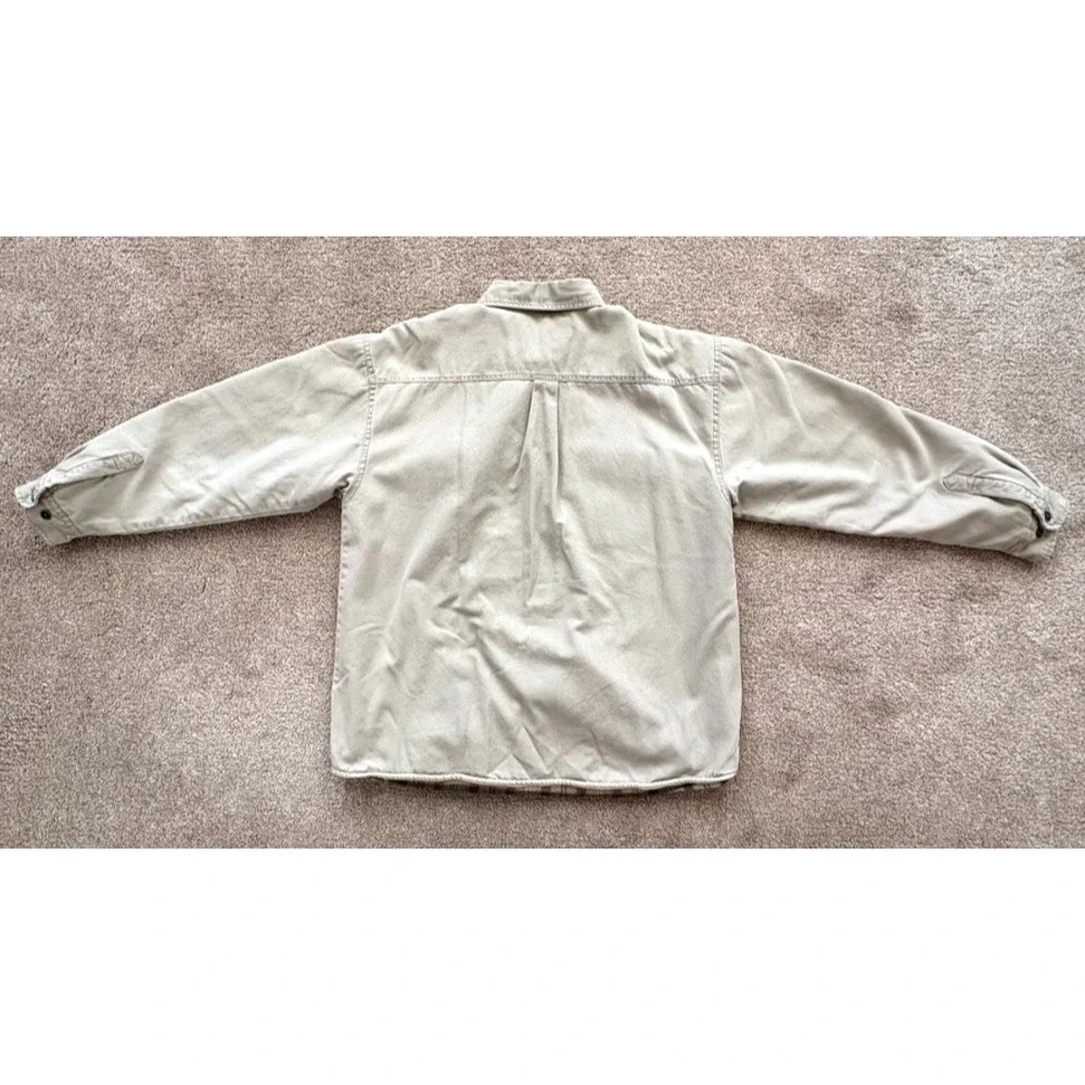 Levi's Men XL Canvas Fleece Lined Shirt Jacket Tan Beige Plaid Heavyweight Layer - Picture 9 of 13